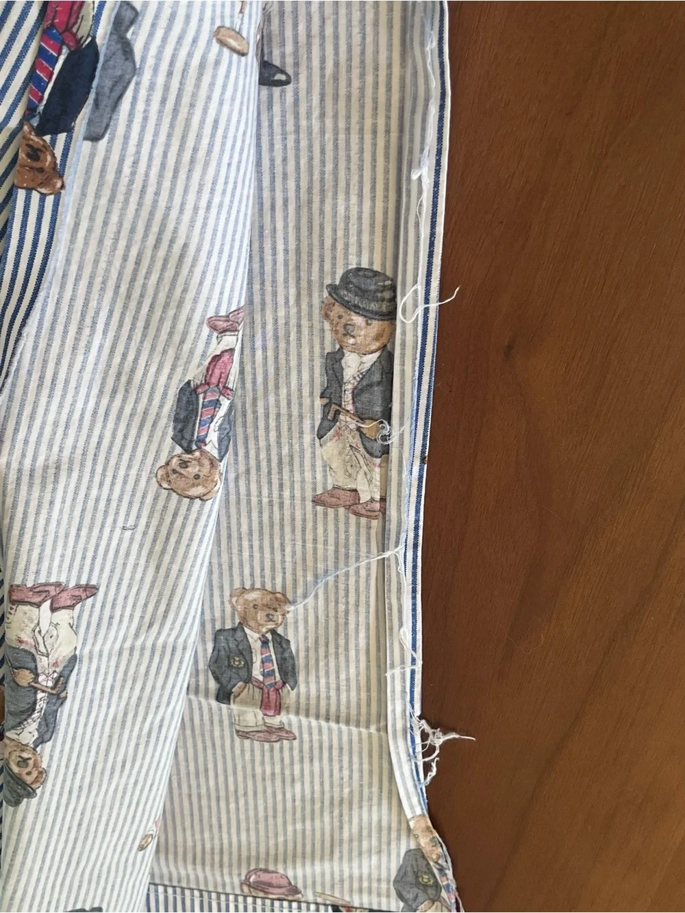 Vintage Ralph Lauren Polo Bear twin flat sheet frayed - Picture 5 of 7